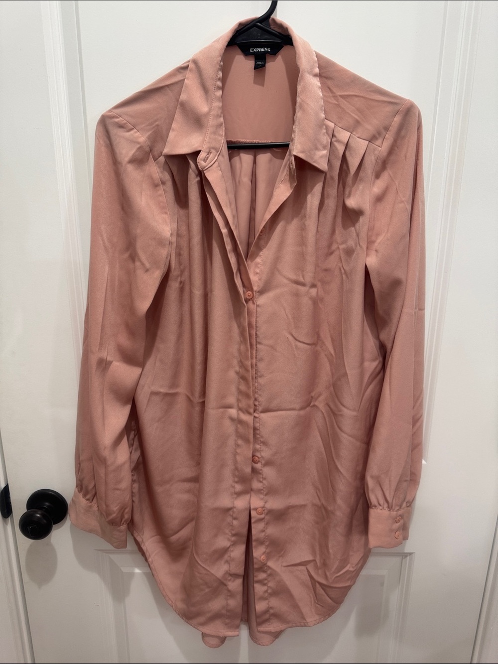 Express Rose Blush Button-Down Shirt